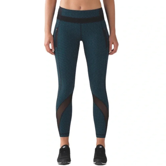 Lululemon Inspire Tight Score Jacquard Black Indian Ocean Black Size 6 - Picture 15 of 15